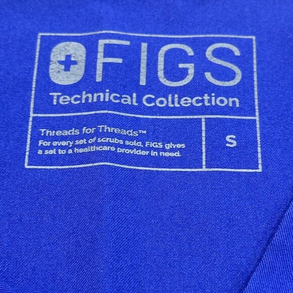 FIGS Scrubs Set Catarina Top Livingston Basic Pants Royal Blue Small Medical - Picture 5 of 11